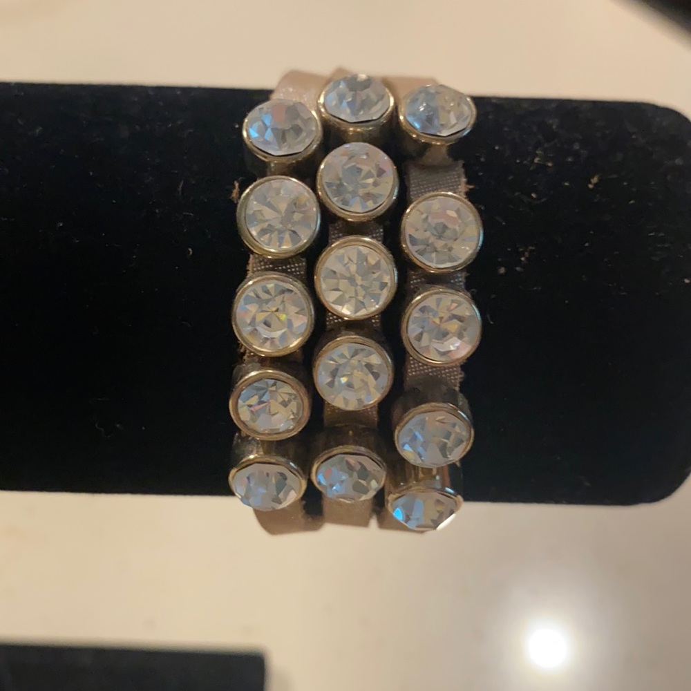 Leather with glitz bracelet
